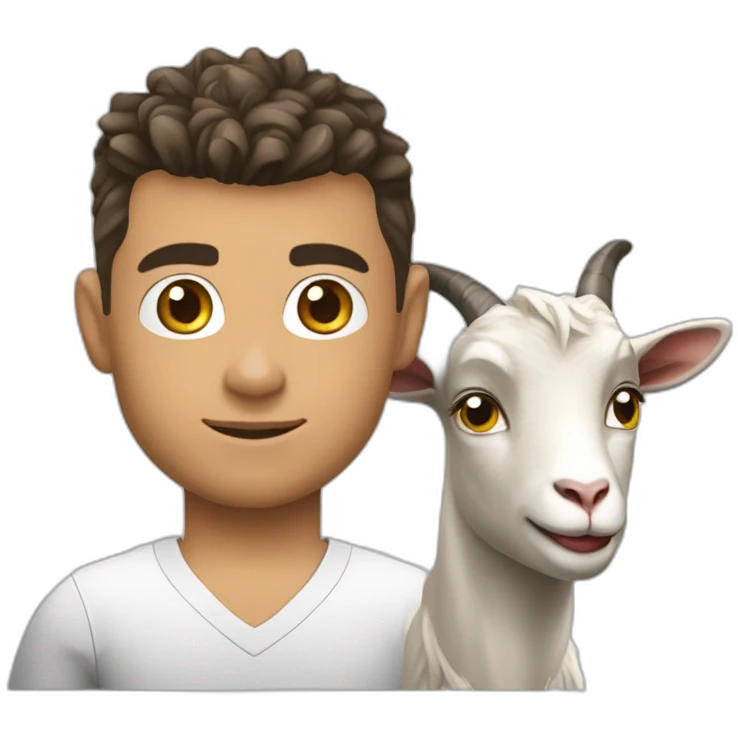 Ronaldo à côté d'un goat emoji