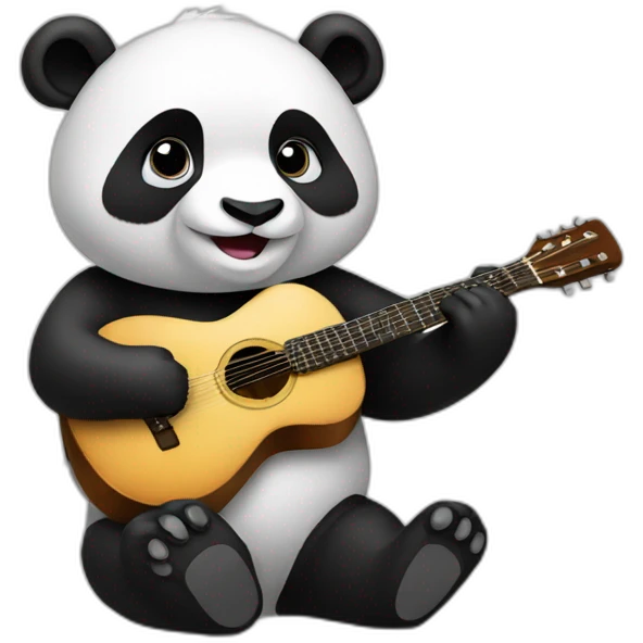Panda with guitar emoji