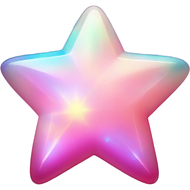 Large pink shiny opal star emoji