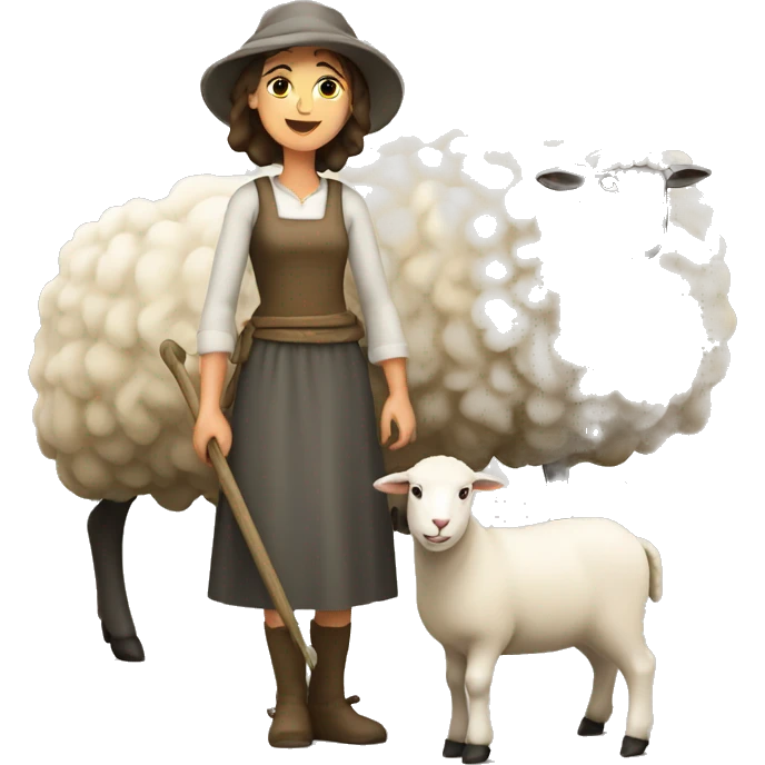 shepherdess with sheep emoji