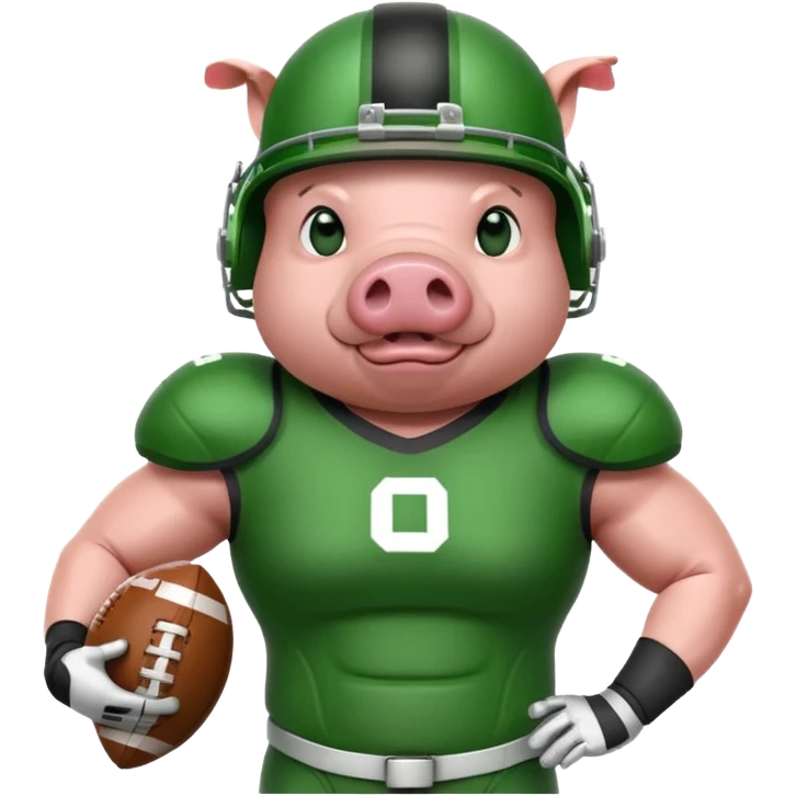 american football player pig green emoji