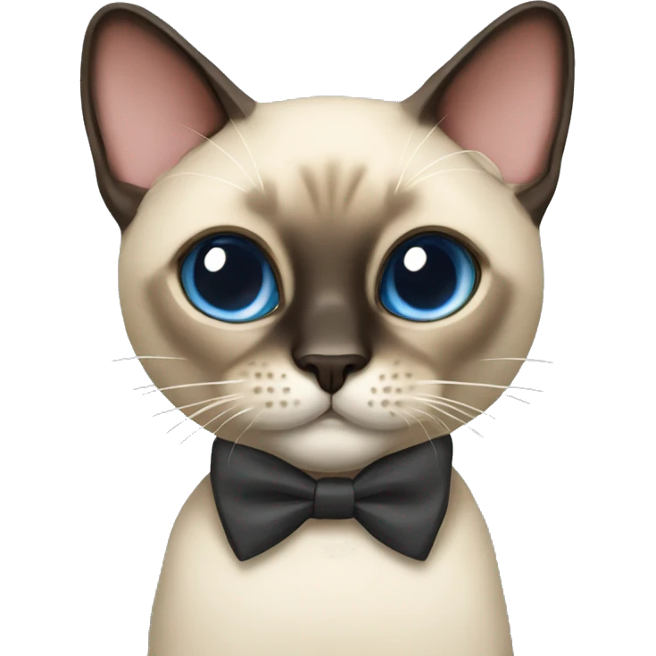 siamese cat with bow tie emoji