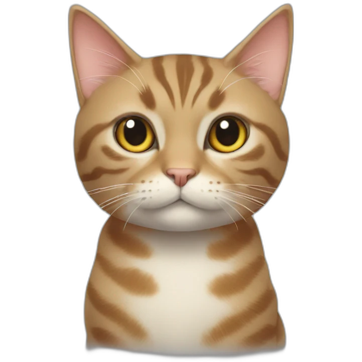 Cat with a huge aubertine emoji