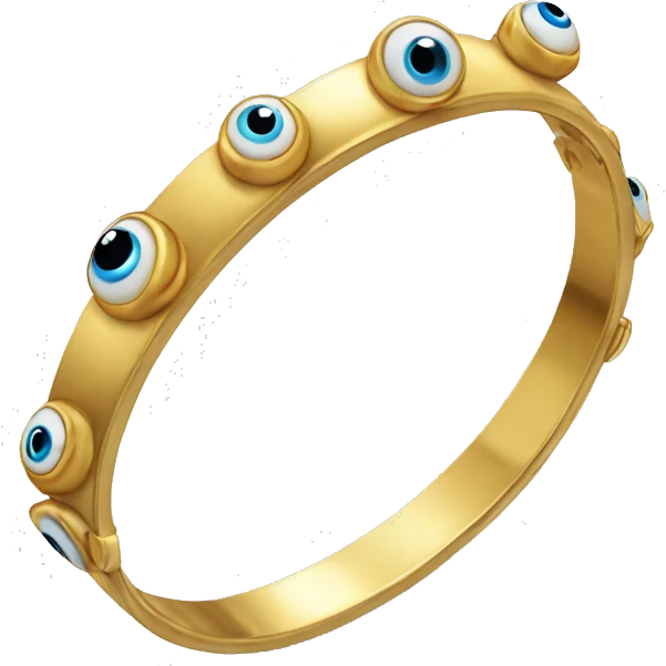 very thin gold bangle ring studded with eyeballs emoji