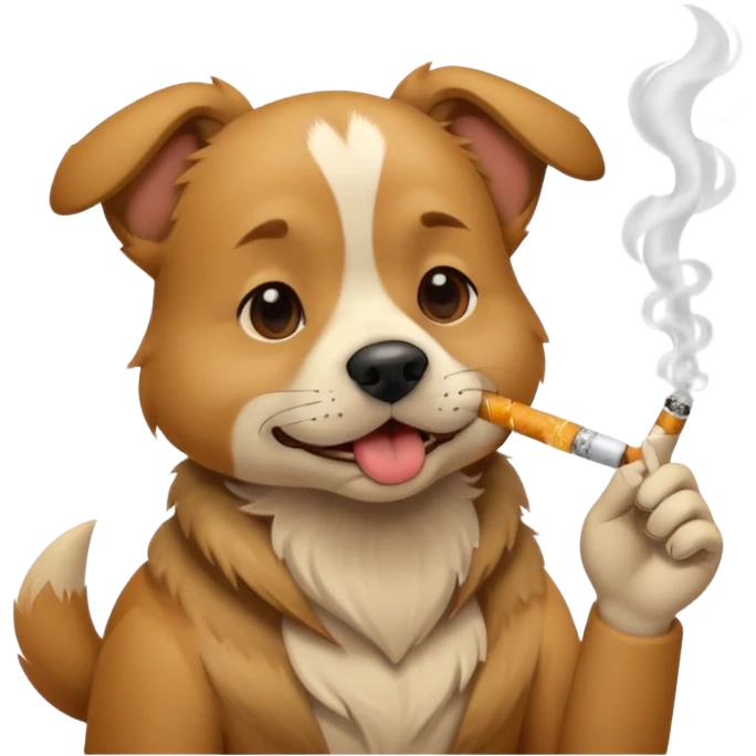 A dog smoking a cigarette emoji