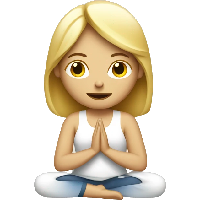 Blond women with camera meditating  emoji
