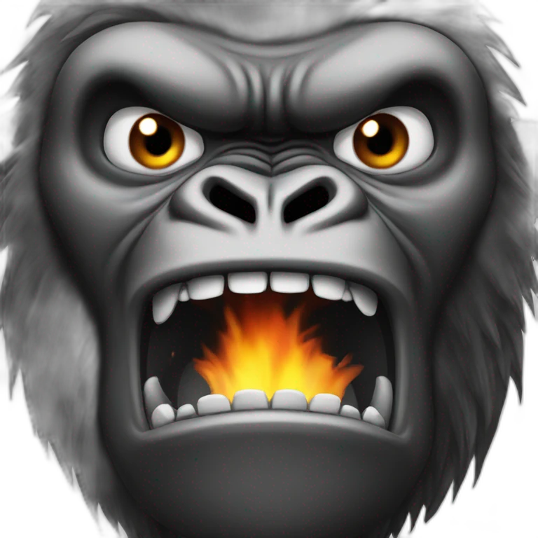 gorilla angry fire out of mouth emoji
