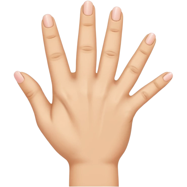 the ring finger, index finger, and middle finger facing up while the thumb and pinky finger are facing inwards towards the hand emoji
