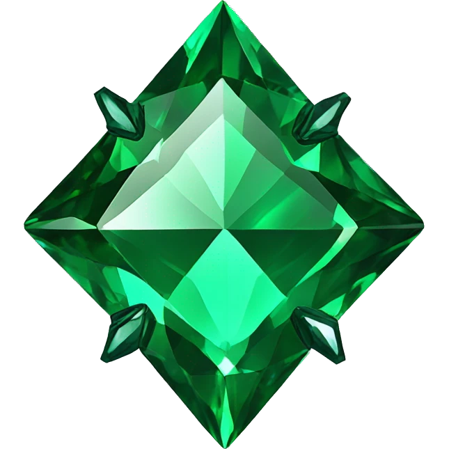 green emerald diamond shape with S-shaped scorpion tail in the middle emoji