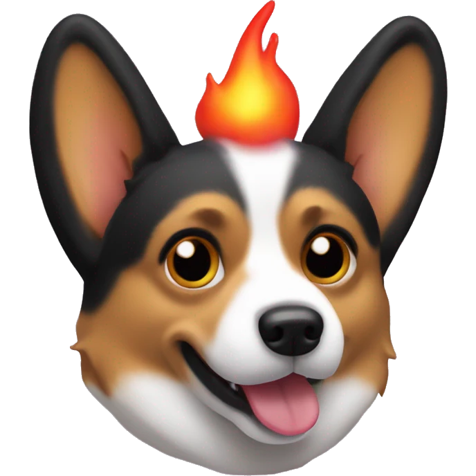Corgi with devil horns emoji