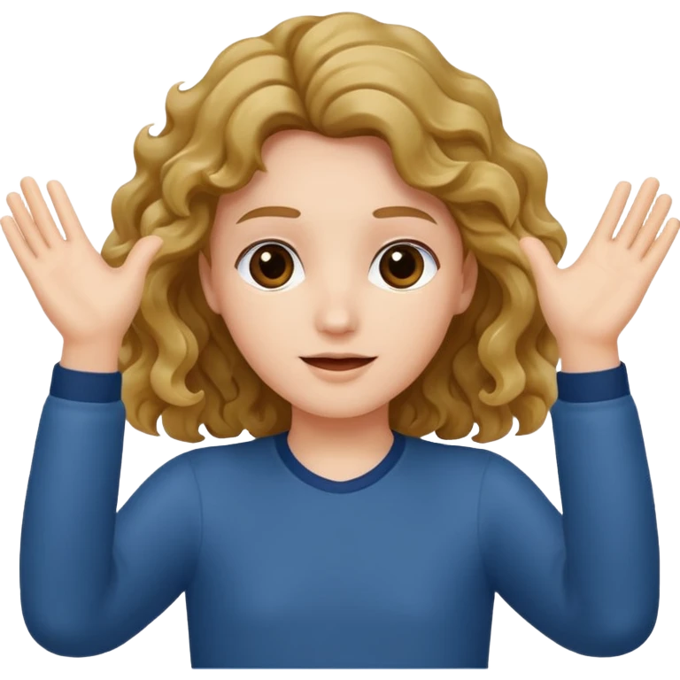 I am innocent hands up it was not me wavy hair emoji