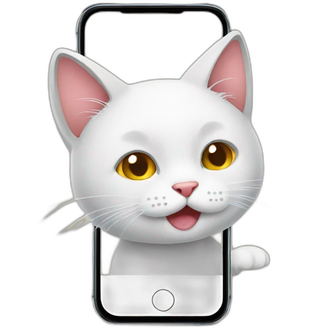 Cat using smartphone emoji
