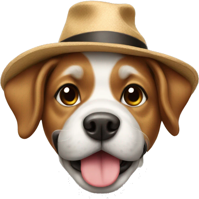 dog with hat emoji