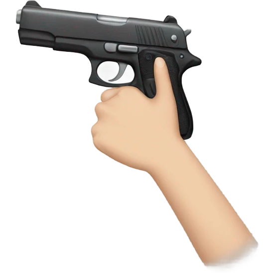 White girl hand with holding a gun emoji