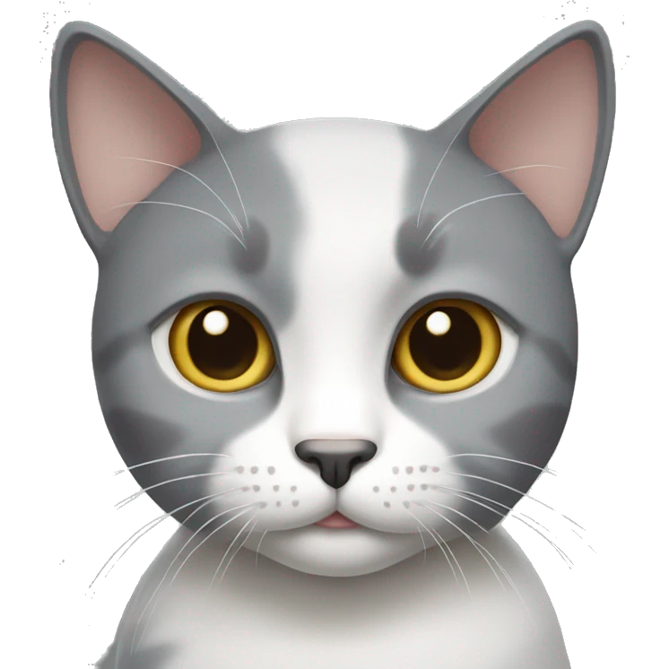 grey and white cat  emoji