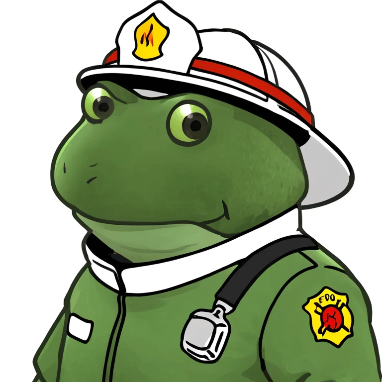 bufo in a fir fighter suit emoji