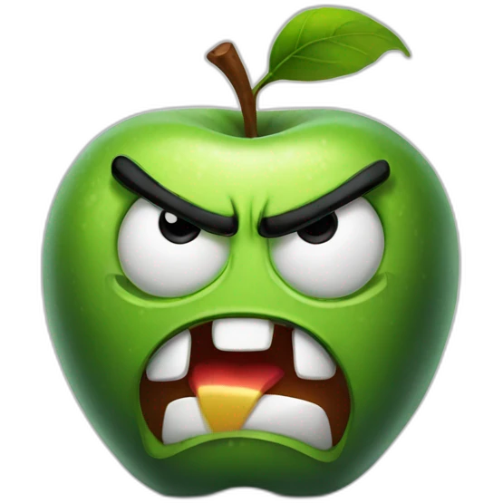 a really angry apple emoji