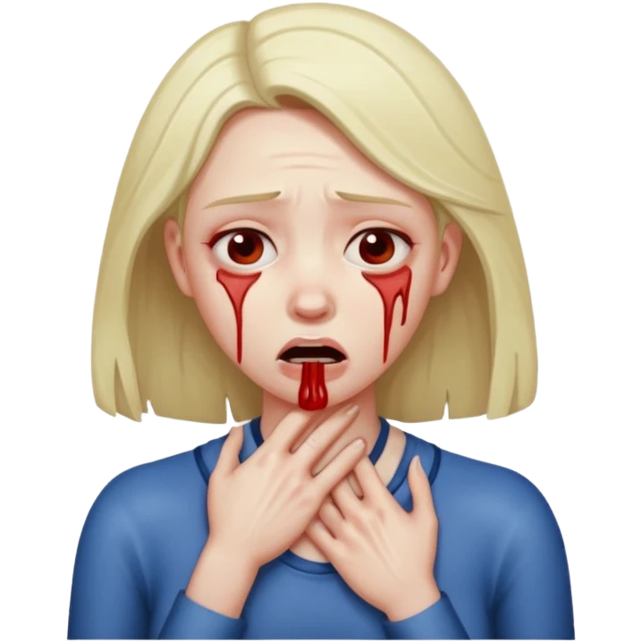 Woman strangles herself  emoji