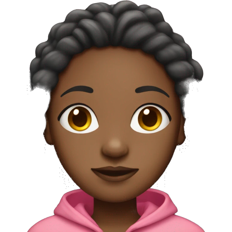 Black girl with dreadlocks wearing a pink hoodie emoji