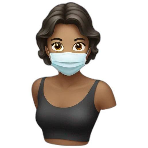 mask with a lady emoji