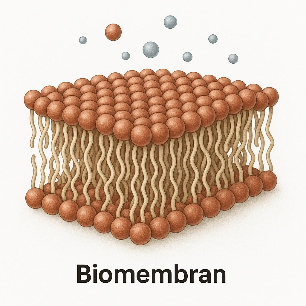 realistischer aufbau einer biomembran. queerschnit mit weißem hintergrund emoji