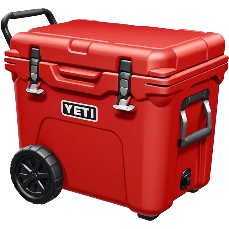 Red yeti style cooler with wheels  emoji