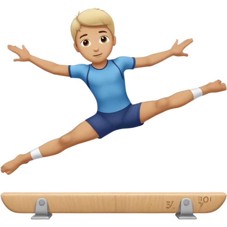 balance beam with a boy balancing on top flipping emoji