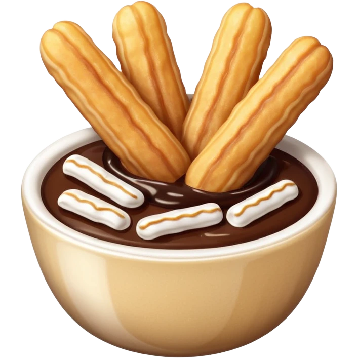 mini churros with chocolate and matching topping in a bowl emoji
