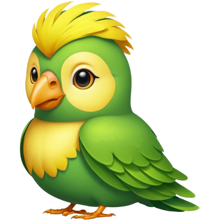 A love bird with color green and his head yellow emoji