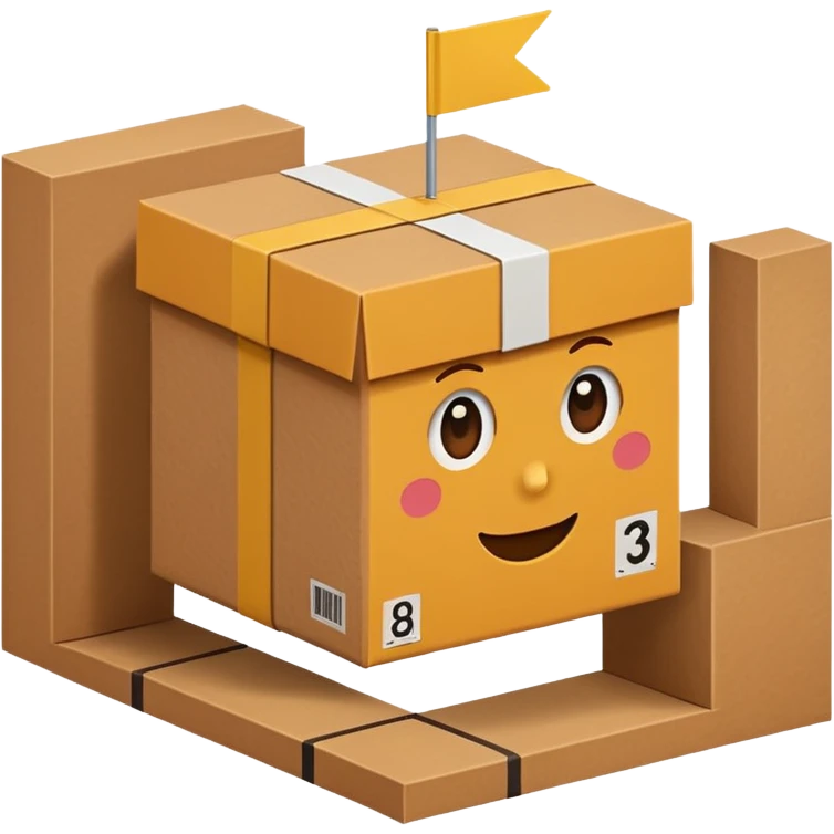 Box crossing a finish line emoji