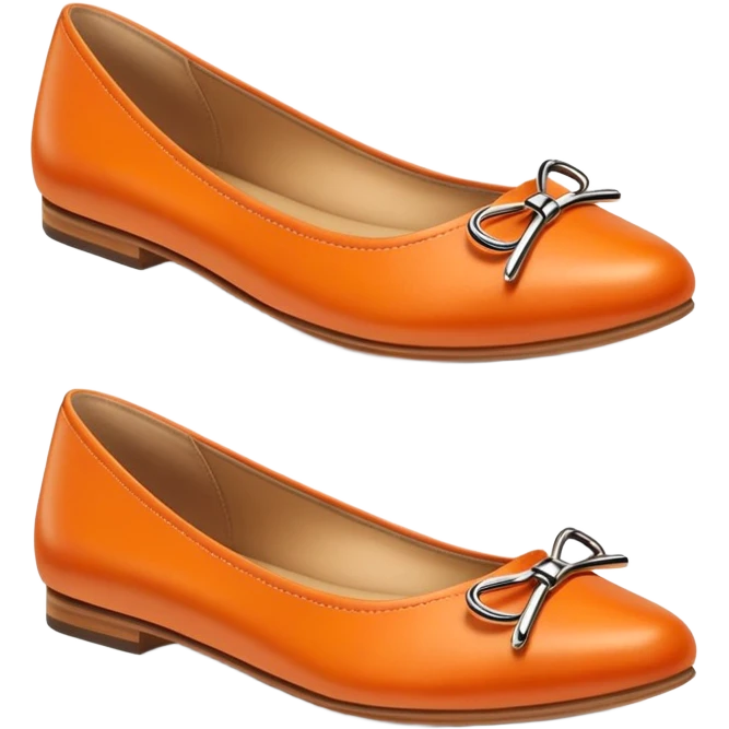 super realistic orange dorsay flats emoji