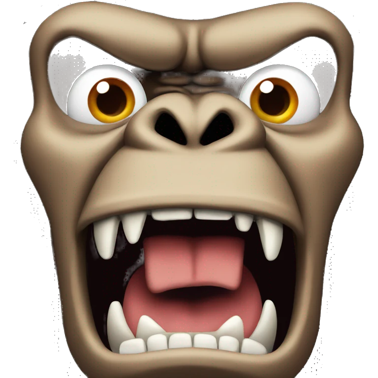 Emoji of an angry Kong gorilla screaming in rage. emoji