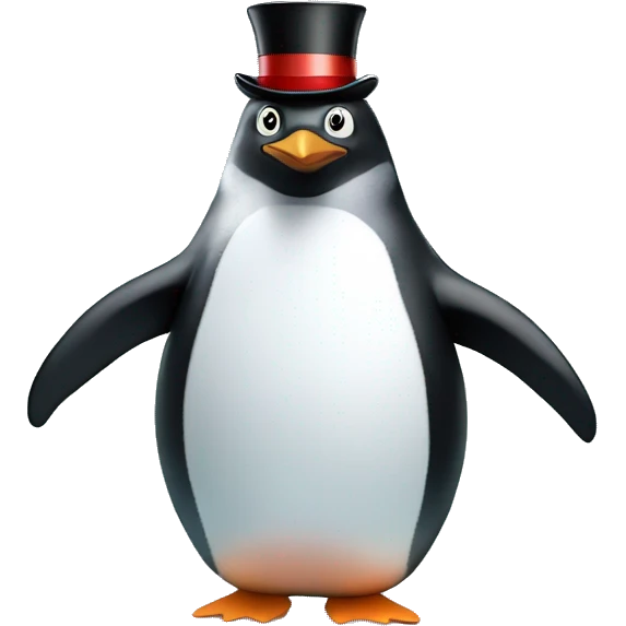 penguin with tophat on an iceberg emoji
