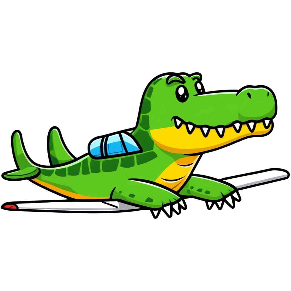 airplane with a crocodile head instead of the nose emoji