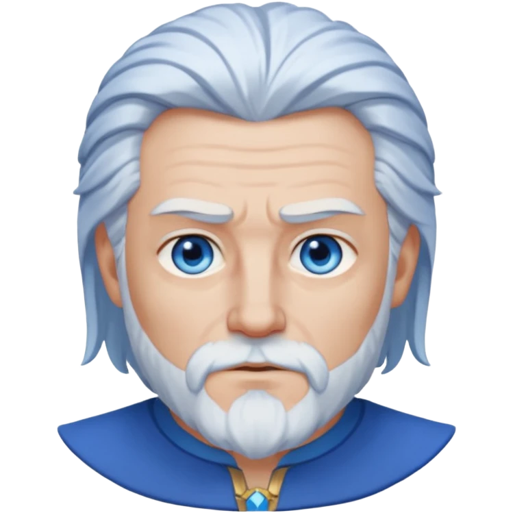 Odin with blue eyes, white hair, blue outfit emoji