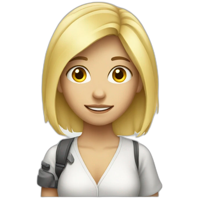blonde girl with antenna emoji