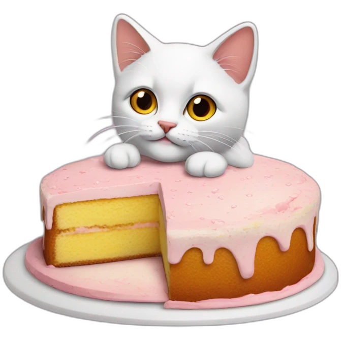 Gâteau sur la tête d'un chat emoji