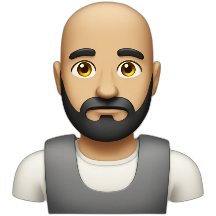 unamused egyptian bald guy with black beard emoji