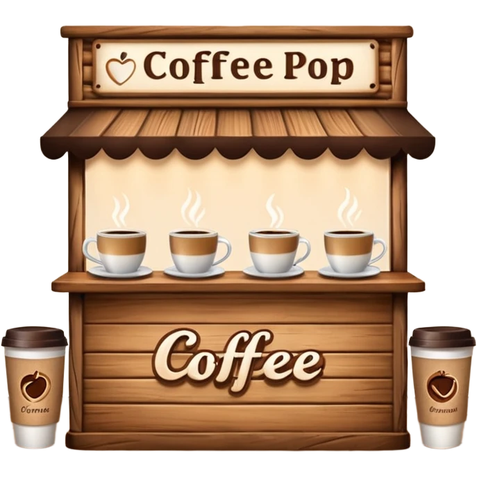 Coffee pop up stand booth front emoji