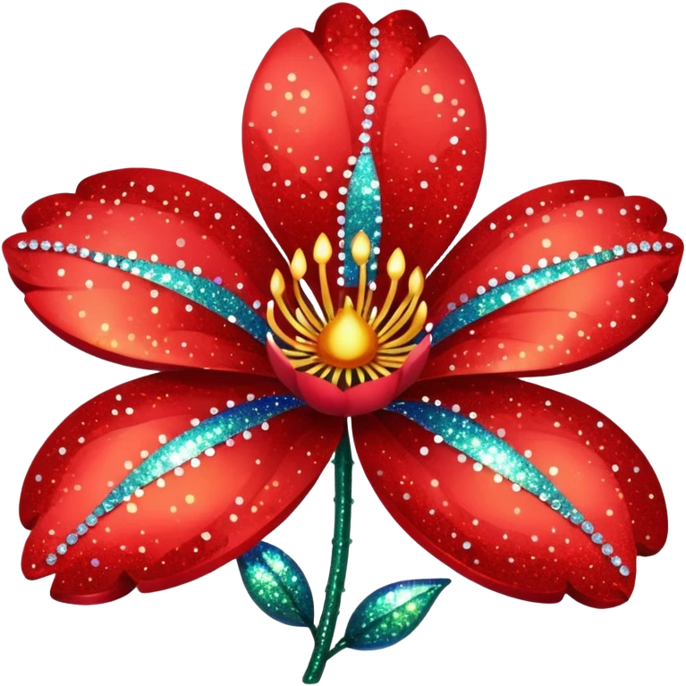 red glitter flower hype style emoji