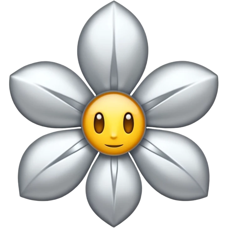 white sakura with a metallic silver finish emoji