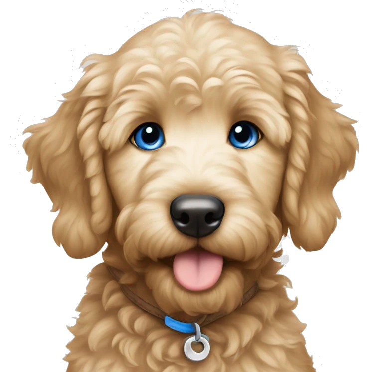 golden doodle puppy with blue eyes emoji