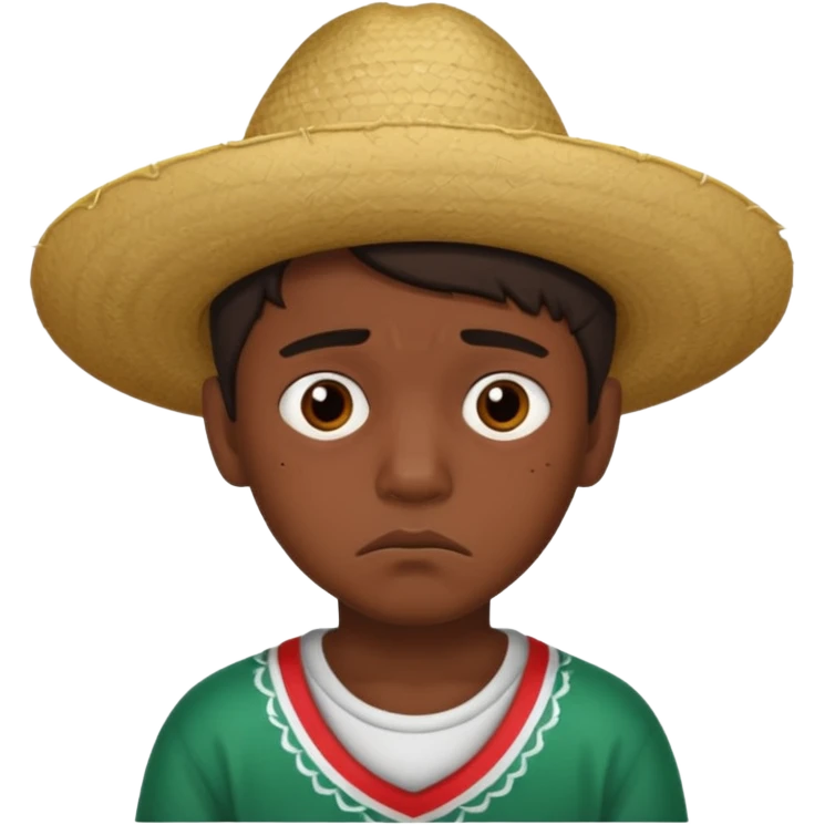 Sad Mexican boy with despair on his face emoji