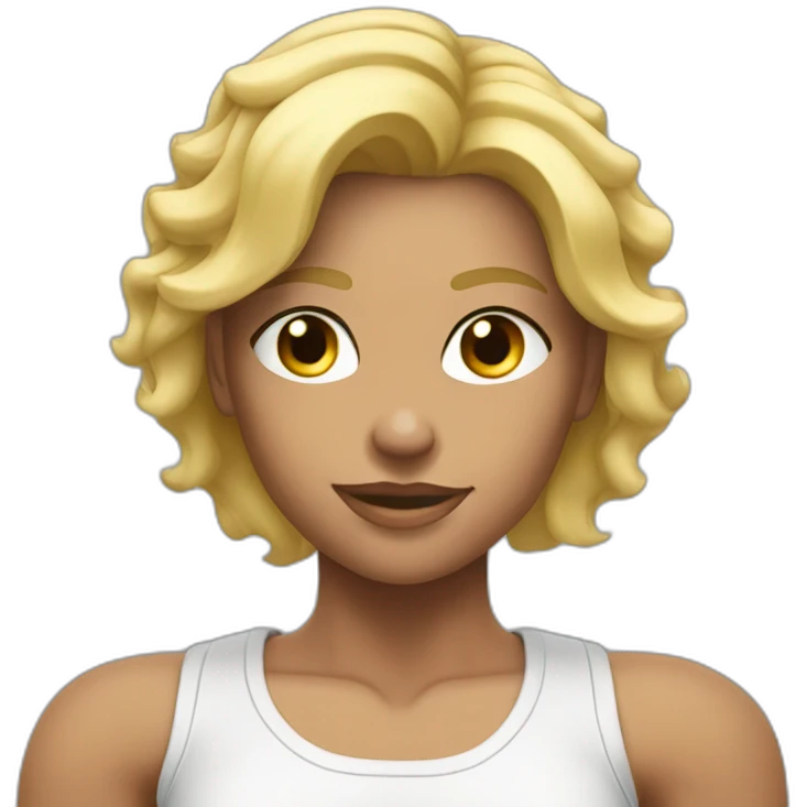 Strong muscle body blonde girl emoji