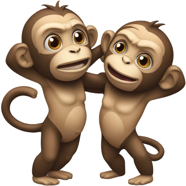 Two jiujitsu monkeys one doing rear naked choke on the other emoji