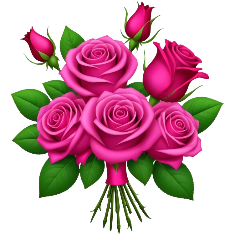 Roses fushia red mix bouquet emoji