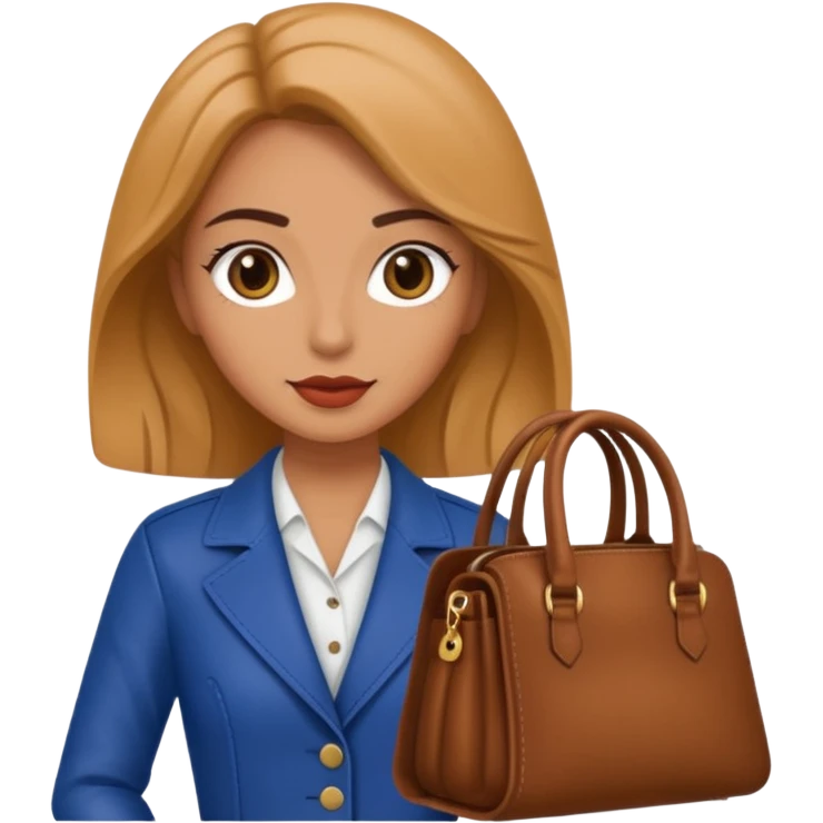 italian female with italian fashion style, holding bag emoji