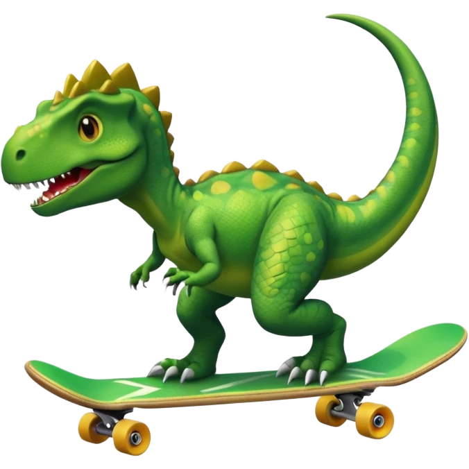 Dinosaur on a skateboard emoji