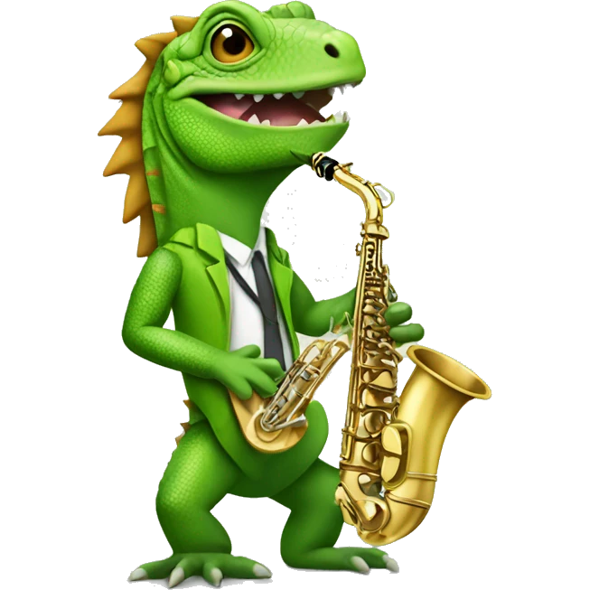 Iguana playing the saxophone  emoji