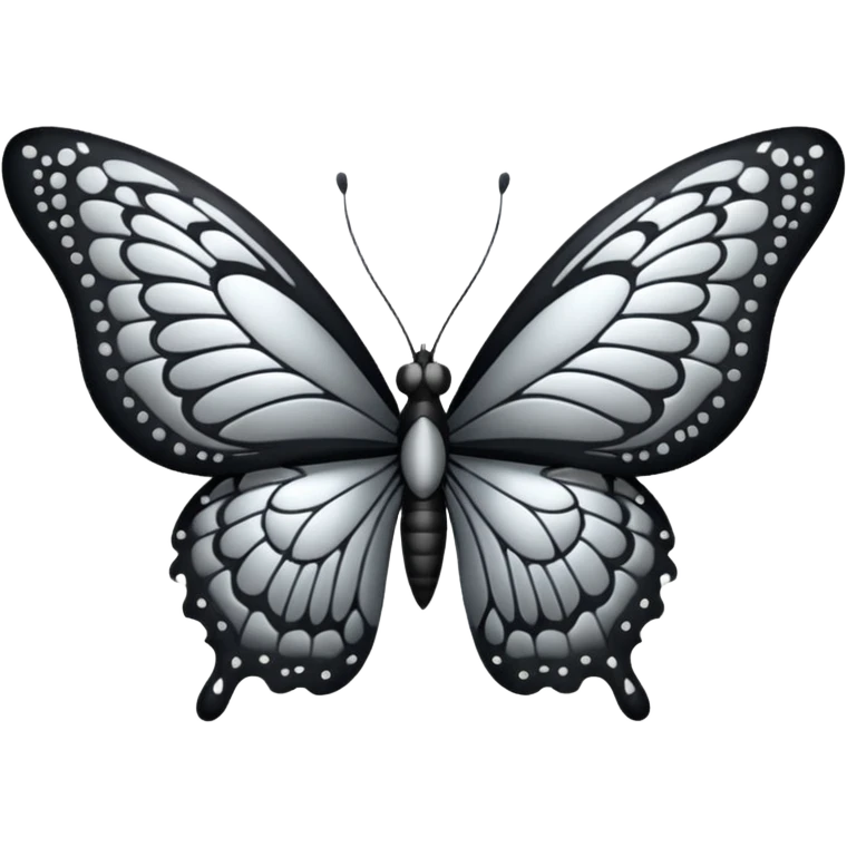 butterfly ًblack and silver emoji